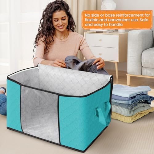 Fab totes 90L Clothes Storage, Foldable Thick Fabric Blanket Storage Bags - Image 3