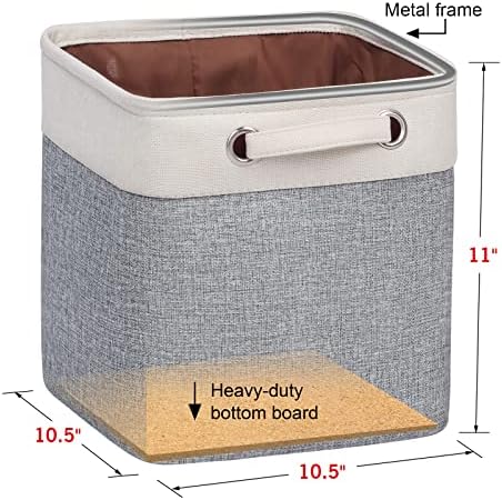 Cube Storage Bins 10.5” x 10.5 x 11” Cloth Baskets for Storage with Handles Storage bins for Shelf, Closet, Office Organizer, Set of 6 - Image 2