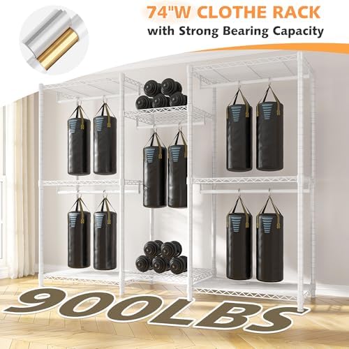 Raybee Clothes Rack with Cover, Portable Closets for Hanging Clothes 900LBS - Image 5