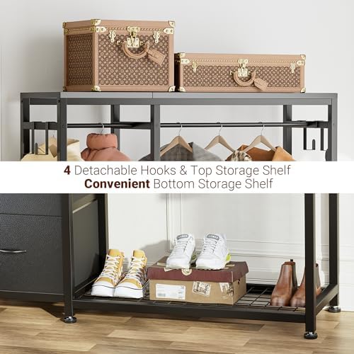 Lulive Clothes Rack with 2 Rods, Shelves, Drawers & Hooks, Garment Rack - Image 5