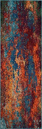 Nourison Home Celestial Atlantic 2' x 6' Area Rug - Easy Clean, Non Shedding, Bed Room, Living Room, Dining Room, Kitchen (6' Runner) - Image 2