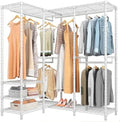 VIPEK L40 Corner Clothes Rack, Heavy Duty L-Shaped Freestanding Closet, Metal Clothing Rack, Corner Wardrobe for Hanging Clothes, 53.75" L x 38" W x 76.4" H, Load Capacity 1110 LB, White by VIPEK