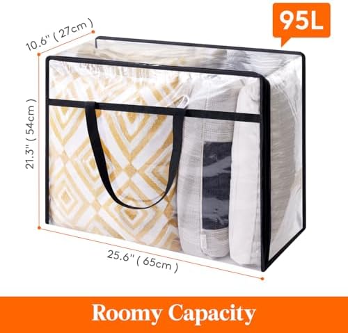 Lifewit 95L Clear Clothes Storage Bags,Plastic Foldable Blanket Storage Bag - Image 4
