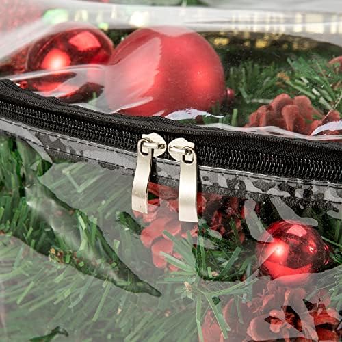Clear Wreath Storage Bag 30 Inch, Christmas Container, Heavy Duty Protector With Handle for Holiday Seasonal Garland, 4Pcs - Image 5