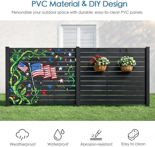 Kozyard 50" W x 48" H Outdoor Privacy Screen with Aluminum Posts, Air Conditioner Fence Panels, Pool Equipment Enclosure, Trash Can Screen Fence Kit for Outside Backyard Patio(DarkGray/2Panels) - Image 4