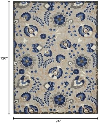 Nourison Home Aloha Natural Blue 7'10" x 10'6" Area Rug - Easy Clean, Non Shedding, Bed Room, Living Room, Dining Room, Kitchen (8' x 11') - Image 2