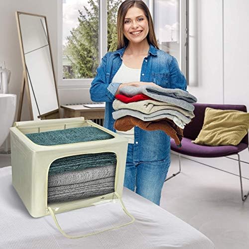 Sorbus Jumbo Clothing Storage Bins with Clear Window (2 Pack, Beige) - Image 4
