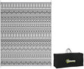 Outsunny Outdoor Rug for Patio Waterproof, 8' x 10', Gray & Cream Boho by Outsunny