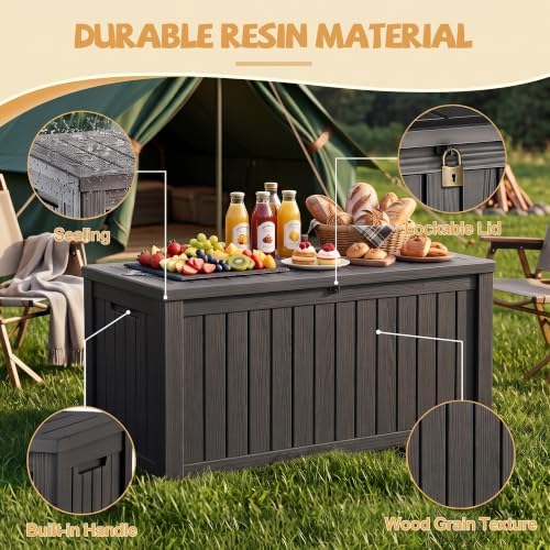 Outdoor Storage Box Waterproof, 240 Gal Gen 2 Resin Deck Box With Wheels - Image 3