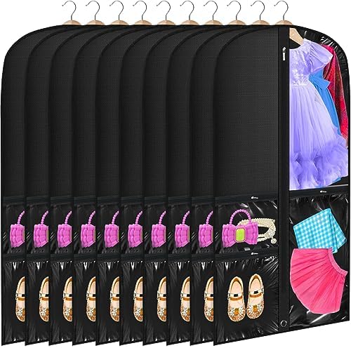 Windyun 10 Pack Garment Bags Costumes Kids 40", Black by Windyun