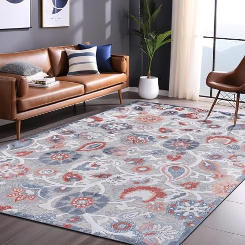Luul Home Floral Indoor Outdoor Rugs 10x14 Large Area Rug for Living Room, Patio Decor, Kitchen, and Entryway Rug, Washable Stain Resistant Outside Carpet Multi 10 x 14 - Image 5