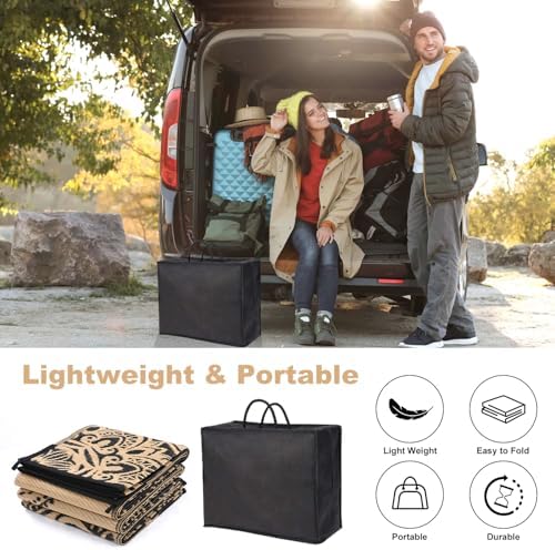 Yamaziot Outdoor Rug 8' x 10', Waterproof Reversible Plastic Straw Rug, Large Outdoor Rugs Mats RV, Picnic, Backyard, Balcony, Porch, Beach, Black Brown - Image 6