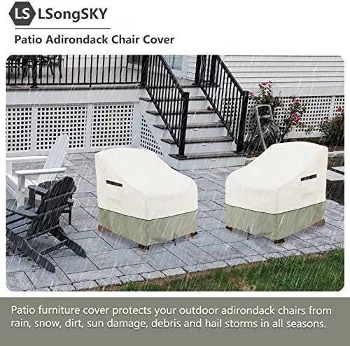Patio Adirondack Chair Cover 2 Pack,Waterproof Heavy Duty Outdoor Chair Covers,Patio Adirondack Chair Cover for Outdoor Chair(28 W x 33 D x 36 H inches),Beige - Image 5