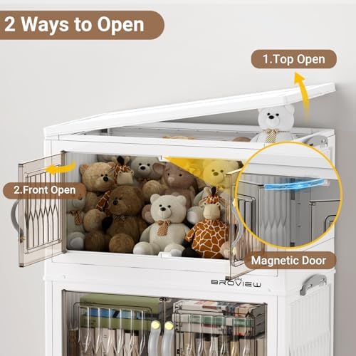 BROVIEW 135Qt Stackable Storage Bins with Lid for Home Dorm, 3Pack White - Image 6