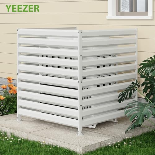 42” H x 38” W Air Conditioner Fence 2 Panels, Metal Privacy Fence Panels, Pool Equipment Enclosure, Trash Can Screens Fence Kit for Outside, Backyard, Patio, Garden(White) - Image 2