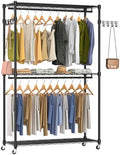 Heavy Duty Rolling Wheels Portable Metal Garment Rack, by EXGLOBOL