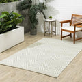 Fab Habitat Chevron Outdoor Rug - Waterproof, Fade Resistant, Crease-Free - Premium Recycled Plastic - Striped - Patio, Porch, Deck, Balcony - Patan - Beige - 5 x 8 ft by FabHabitat