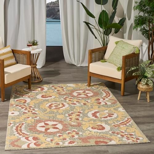 Nourison Home Aloha Sage Rose 5'3" x 7'5" Area Rug - Easy Clean, Non Shedding, Bed Room, Living Room, Dining Room, Kitchen (5' x 8') - Image 3