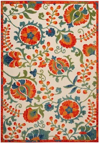 Nourison Home Aloha Red Multicolor 3'6" x 5'6" Area Rug - Easy Clean, Non Shedding, Bed Room, Living Room, Dining Room, Kitchen (4' x 6') - Image 5