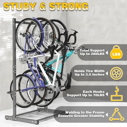 Ultrawall Freestanding Bike Rack, Vertical Bike Storage Stand for Garage - Image 5