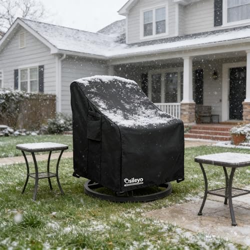 Patio Chair Covers 2 Pack,Swivel Lounge Chair Cover,Waterproof Heavy Duty Patio Furniture Covers for Outdoor Swivel Lounge Chair(35 W x 37 D x 38.5 H inches) Black - Image 6