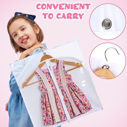 Geelin 14 Pcs Garment Bags for Dance PVC Clear, White - Image 4