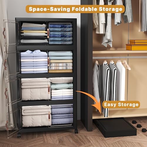 UAMFURI 480QT Stackable Storage Bins with Lids, Doors & Wheels - Image 3