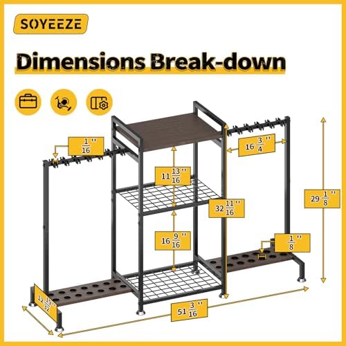 SOYEEZE Fishing Rod Holder for 28 Rods, Ground Stand Fishing Pole Holders for Garage, 3-Sided Vertical Fish Rod Rack for Tackle Box, Fishing Supplies,a Display Fish Gear Storage Gift for Man - Image 6
