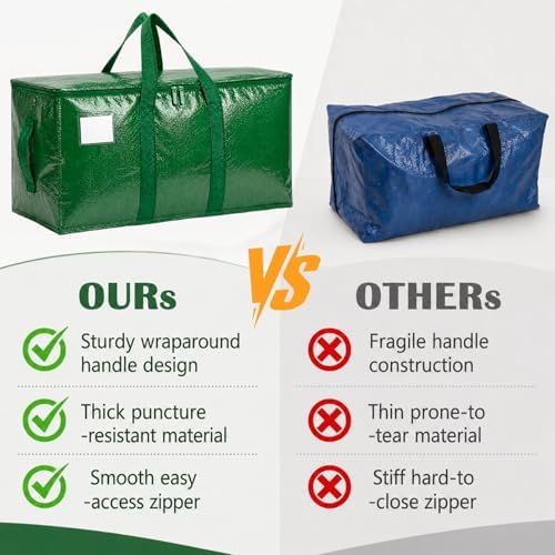 Songrey Extra Large Heavy Duty Moving Bags, 12 Pack, Dark Green - Image 4