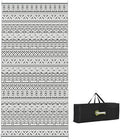 Outsunny Outdoor Rug for Patio Waterproof, 9' x 18', Gray & Cream Boho by Outsunny