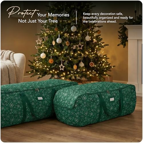 Covermates Christmas Tree Storage Bag, Green Snowflake - Image 2
