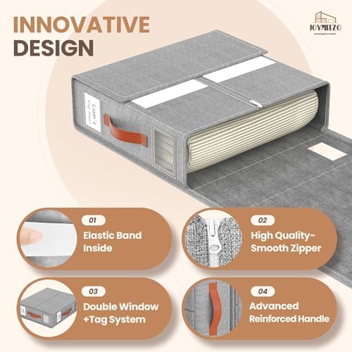 Bed Sheet Organizers, Foldable Linen Closet Storage, 6 Pack, Grey - Image 5