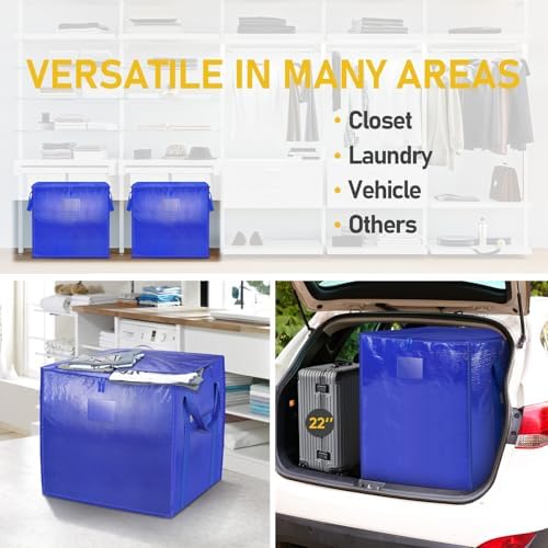 TICONN 6 Pack Extra Large Moving Bags with Zippers & Carrying Handles, Heavy-Duty Storage Tote Moving Boxes for Space Saving (6 PK, 75 Gallon) - Image 4