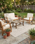 Rugs.com - Outdoor Aztec Rug – 4' 1 x 6' 1 Light Gray Indoor/Outdoor Rug – Weather-Resistant Flatweave for Patios, Decks, and Porches by Rugscom