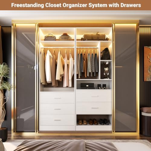 Besiost Closet Systems with 5 Drawers, Closet Organizer System - Image 3