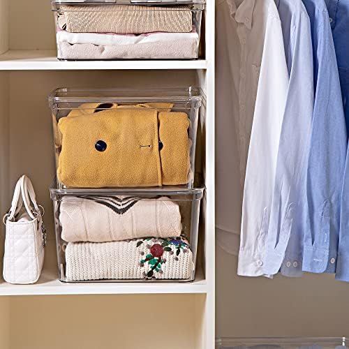 Storage Bin Organizer | Storage Organizing Container (Lid Not Included), 17 Liter, Set of 4, Clear - Image 2