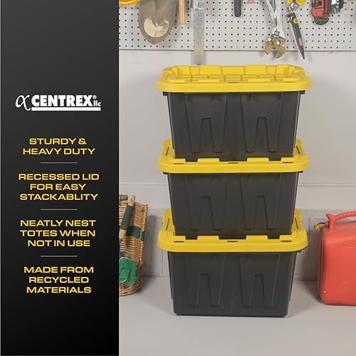 CX Heavy Duty 12-Gallon Stackable Plastic Storage Bins with Lids, 6 Pack - Image 2