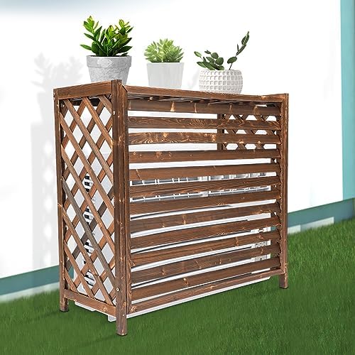Air Conditioner Fence Screen, Brown AC Covers for Outside to Hide AC & for Outdoor Privacy for Trash Cans, Garden Fences and Pet Fences (100 * 43 * 92cm) - Image 7