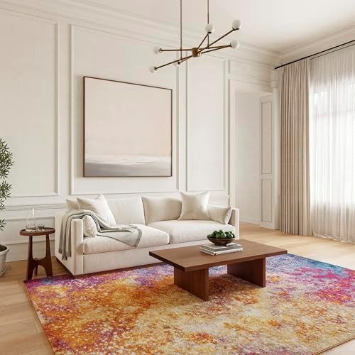 Nourison Home Passion Sunburst 8' x 10' Area-Rug, Modern, Abstract, Easy-Cleaning, Non Shedding, Bed Room, Living Room, Dining Room, Kitchen - Image 6