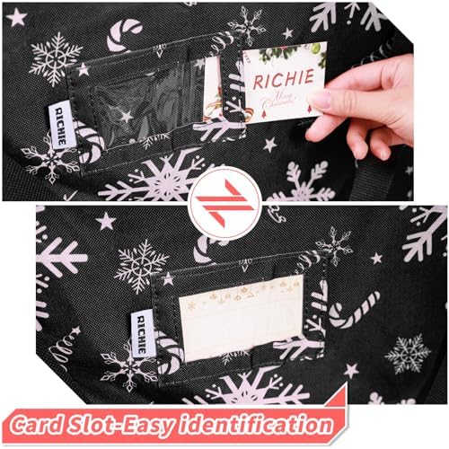 RICHIE Christmas Tree Storage Bag 9ft (3pc Set), 600D Oxford Tear-proof Xmas Tree Bag, Fits Up to 9 Foot Artificial Trees, Reinforced Handles&Zippered&Durable, Holiday Decoration Storage Bags, Black - Image 5