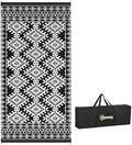 Outsunny Outdoor Rug for Patio Waterproof 9' x 18' Black & White Rhombus by Outsunny