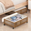 MHXW SXPN 2 Pack Bamboo Under Bed Storage Containers with Wheels, Brown by MHXWSXPN