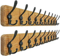 Dseap Coat Rack Wall - Heavy-Duty 38-1/4" Long, with Reinforced 10 Custom Tri-Hooks, Solid Wood Wall Hanger for Coats Hat Jackets - Rustic Farmhouse Entryway Storage,Weathered Brown & Black,Pack of 2 by Dseap