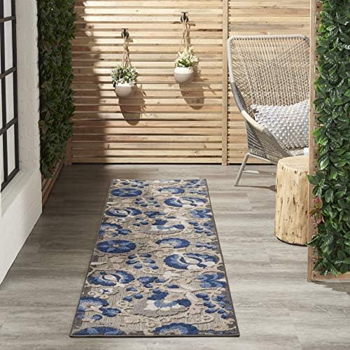 Nourison Home Aloha Natural Blue 2'3" x 10' Area Rug - Easy Clean, Non Shedding, Bed Room, Living Room, Dining Room, Kitchen (10' Runner) - Image 2