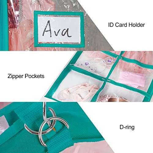 Univivi 40 Inch Dance Costume Bags for Dancers, Clear Blue-Green, 12 Pack - Image 4