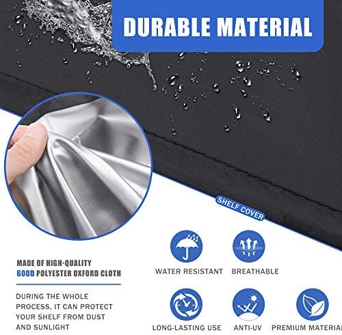 Wire Shelf Cover for 36x14x54 Rack, 600D Oxford Storage Cover with Zipper - Image 4