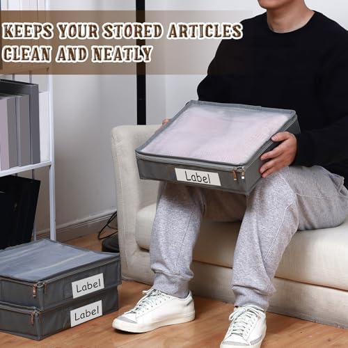 Panelee 6 Pcs 14x12x3'' Sweater Storage Bag with Easy Gliding Zipper, Gray - Image 5
