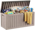 EFU Outdoor Storage Box 140 Gallon Deck Box, Waterproof Resin, Grey by EFU
