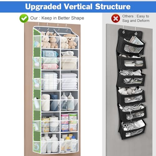 Univivi Over the Door Organizer, 6 Tiers Large Behind Door Storage, Grey - Image 4