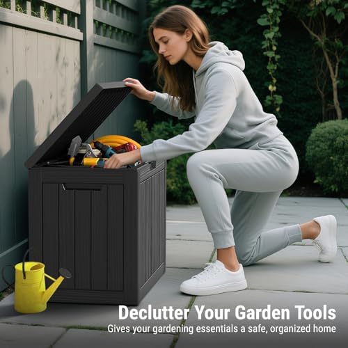 Mars Villa Deck Box, Outdoor Storage Box Waterproof, 45 Gallon, Black - Image 3